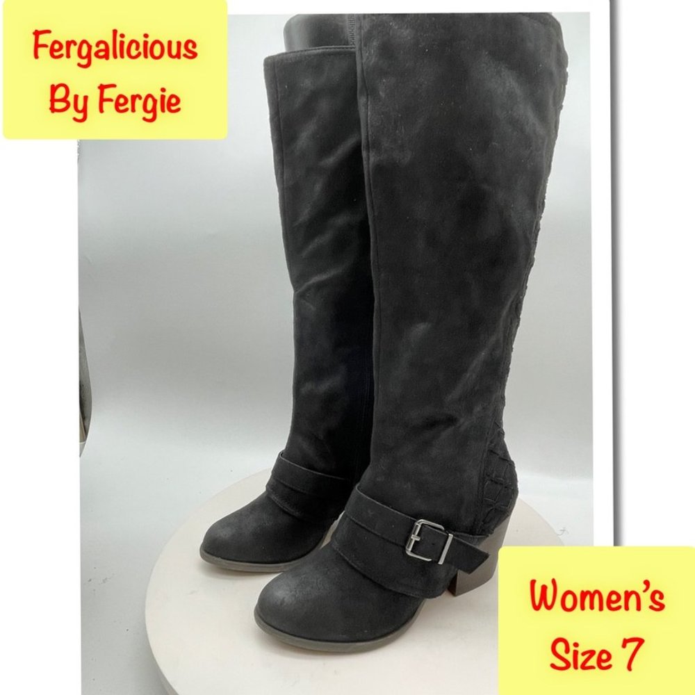 Fergalicious Women's Larissa Knee High Black Boots Women's size 7